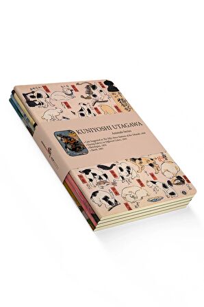 Kuniyoshi Utagawa 4'lü Defter Seti Iı - Animals Series - Çizgisiz - 64 Sayfa - 14x21cm
