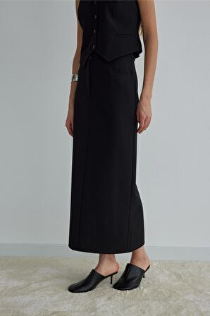 Siyah Mina Maxi Etek
