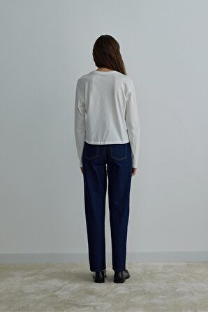 Ekru Forever Uzun Kollu Tişört