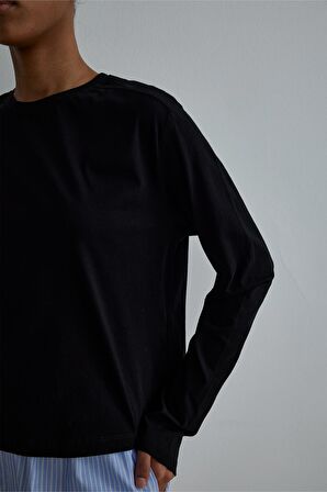 Siyah Forever Uzun Kollu Tişört