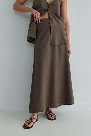 Kahverengi Serena Kloş Etek
