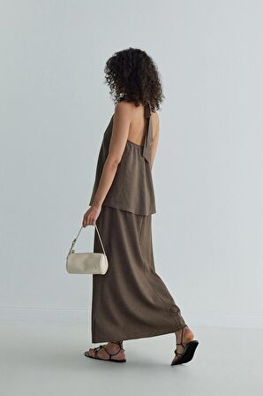 Kahverengi Serena Kloş Etek