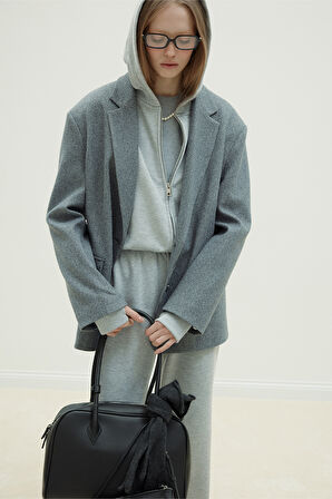 Füme Maskülen Kaşe Blazer Ceket