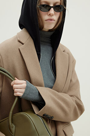 Sütlü Kahve Maskülen Kaşe Blazer Ceket