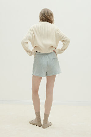 Gri Ena Pamuklu Şort