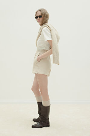 Bej Ena Pamuklu Şort