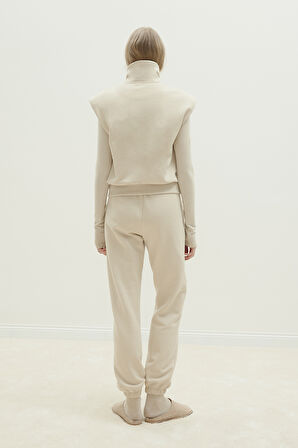 Bej Roux Fermuarlı Yelek