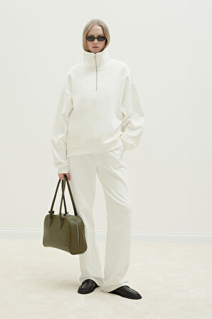 Ekru Low Oversize Sweatshirt