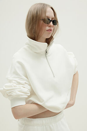 Ekru Low Oversize Sweatshirt