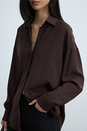 Acı Kahve Alessa Tensel Gömlek