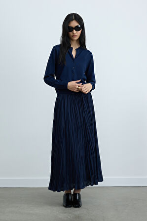 Lacivert Lea Triko Hırka