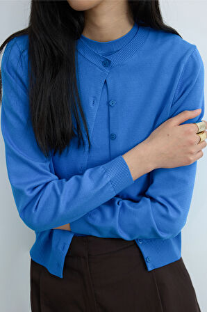 Mavi Lea Triko Hırka