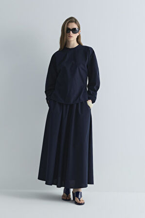 Lacivert Lara Kemerli Bluz