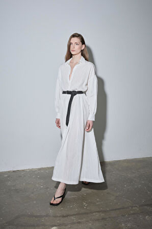 Ekru Anette Gömlek Elbise