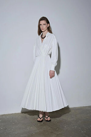 Beyaz Celia Anvelop Elbise