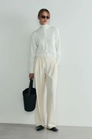 Ekru Lea Triko Hırka