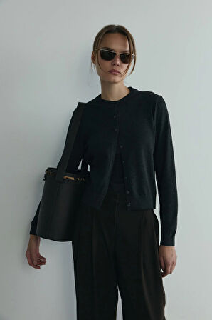 Antrasit Lea Triko Hırka