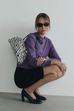 Mor Lea Triko Hırka