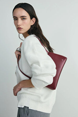 Bordo Ivy Deri Çanta