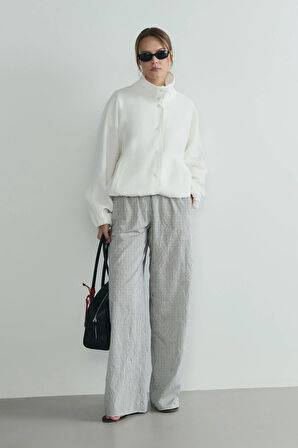 Siyah Marlin Çizgili Pantolon