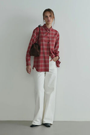 Kırmızı Slone Ekose Gömlek