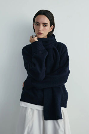 Lacivert Bella Oversize Kazak