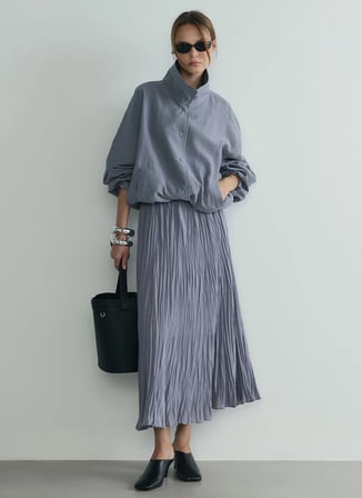 Suud Collection Bağlamalı Bel Gri Kadın Maksi Etek 418136140 R025
