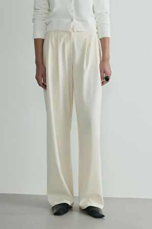 Krem Lina Pileli Pantolon