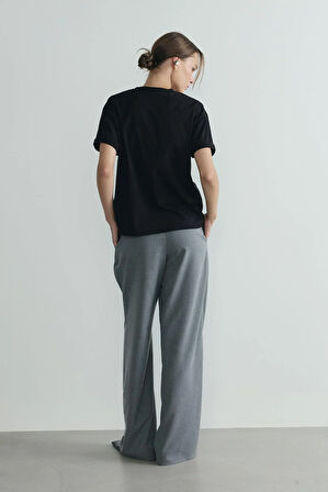 Gri Lina Pileli Pantolon