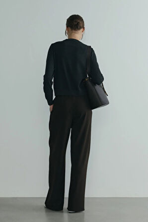 Acı Kahve Lina Pileli Pantolon