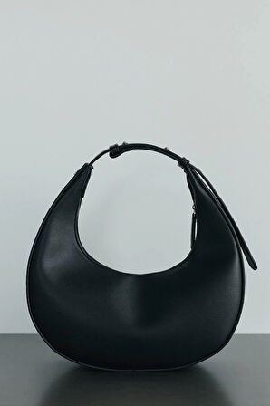 Siyah Rosa Mini Deri Çanta