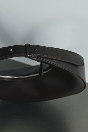 Kahverengi Rosa Mini Deri Çanta