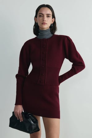 Bordo Lucy Triko Mini Etek