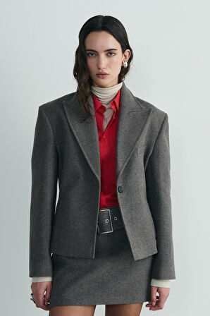 Kahverengi Blair Vatkalı Kaşe Ceket