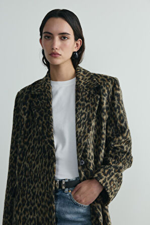 Kahverengi Roar Leopar Desenli Kaban