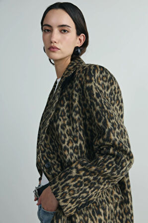 Kahverengi Roar Leopar Desenli Kaban