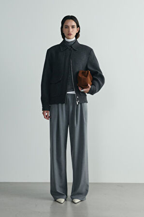 Füme Alder Kaşe Bomber Ceket