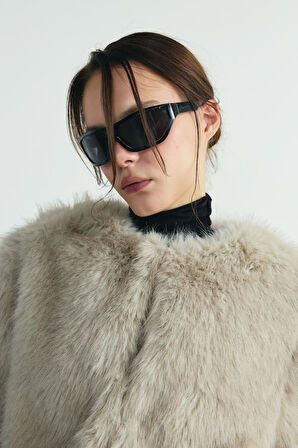 Gri Lexi Suni Kürk Ceket