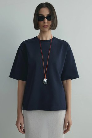 Lacivert Nox Oversize Tişört