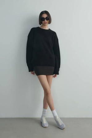 Siyah Bella Oversize Kazak