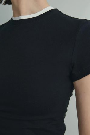 Siyah Skinny Fit Basic Tişört