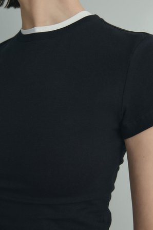 Siyah Skinny Fit Basic Tişört