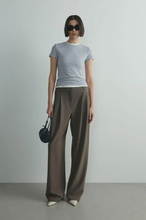 Gri Skinny Fit Basic Tişört