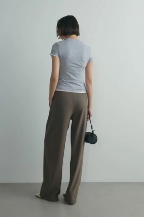 Gri Skinny Fit Basic Tişört