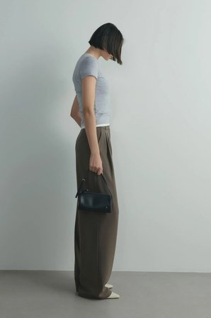 Gri Skinny Fit Basic Tişört