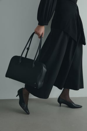 Siyah Kaia Düğmeli Maxi Elbise