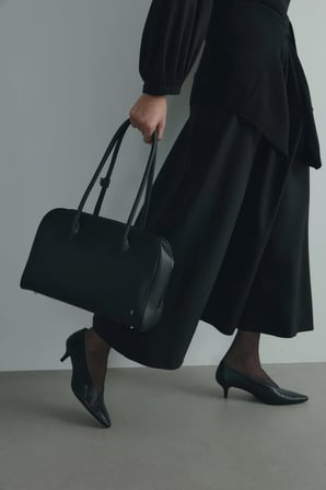 Siyah Kaia Düğmeli Maxi Elbise