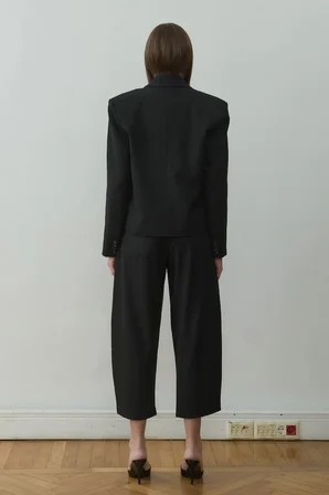 Siyah Ash Kruvaze Blazer Ceket