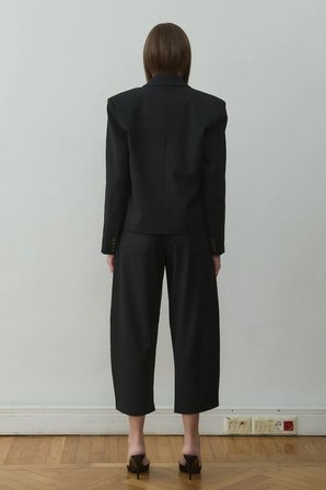 Siyah Ash Kruvaze Blazer Ceket