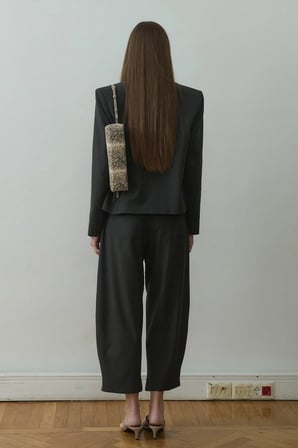 Füme Ash Kruvaze Blazer Ceket